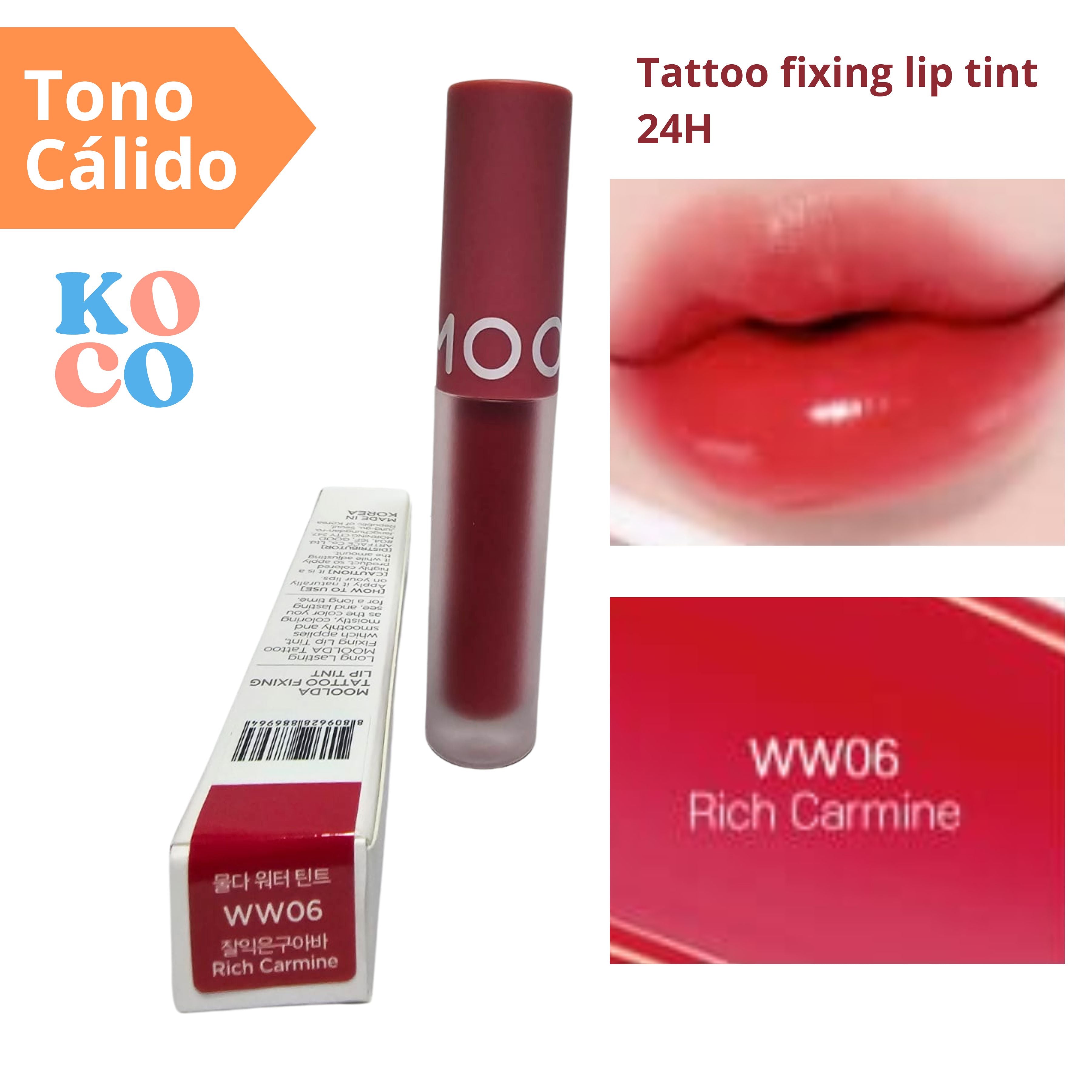 MOOLDA Labial brillo para labios, Tattoo fixing lip tint
