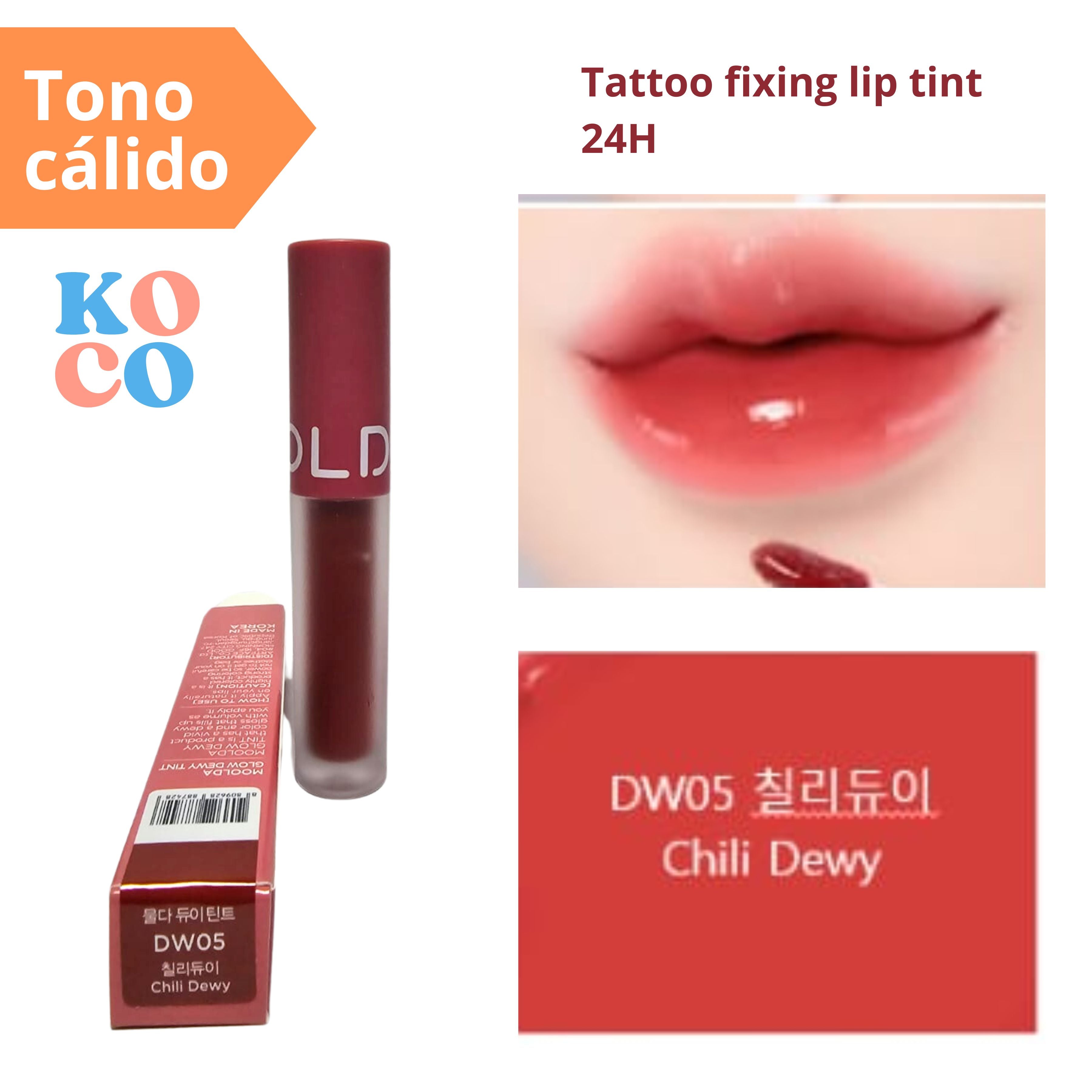 MOOLDA Labial brillo para labios, Tattoo fixing lip tint