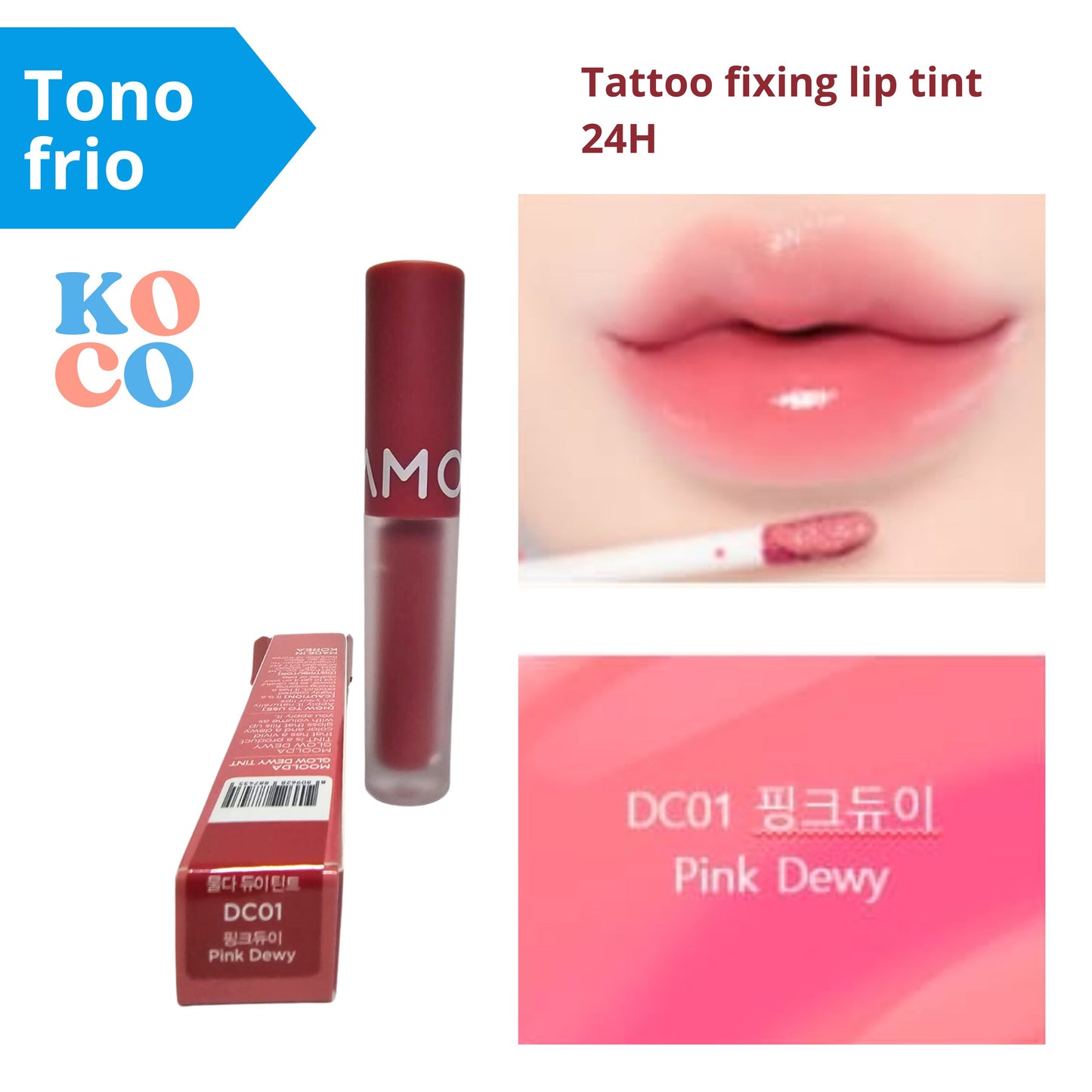 Labial brillo para labios Moolda, Tattoo fixing lip tint