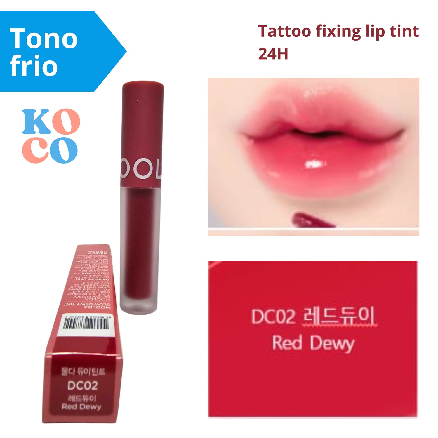Labial brillo para labios Moolda, Tattoo fixing lip tint