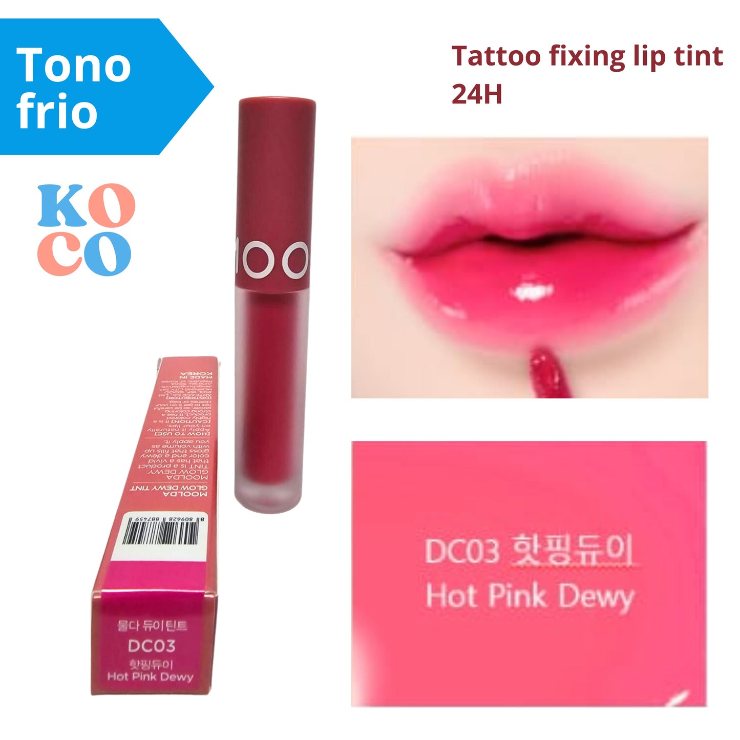 Labial brillo para labios Moolda, Tattoo fixing lip tint