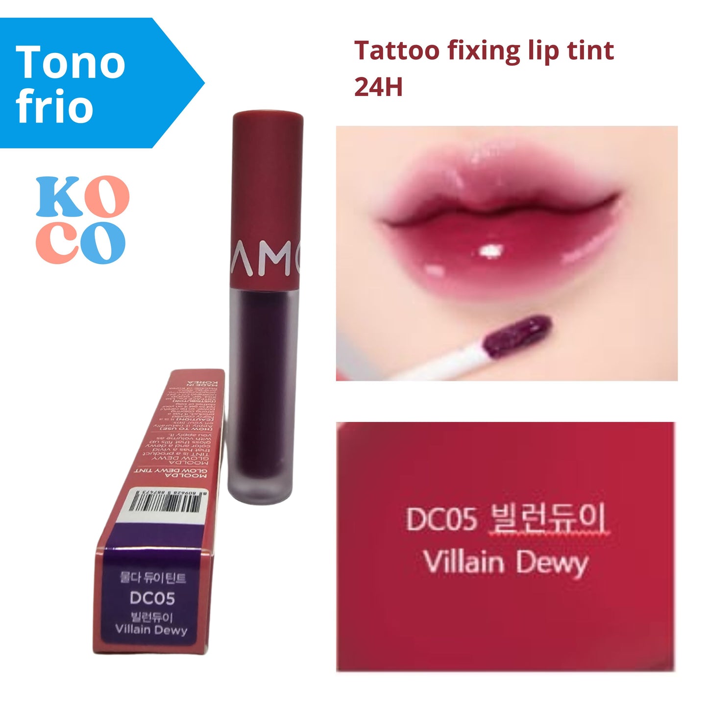 Labial brillo para labios Moolda, Tattoo fixing lip tint