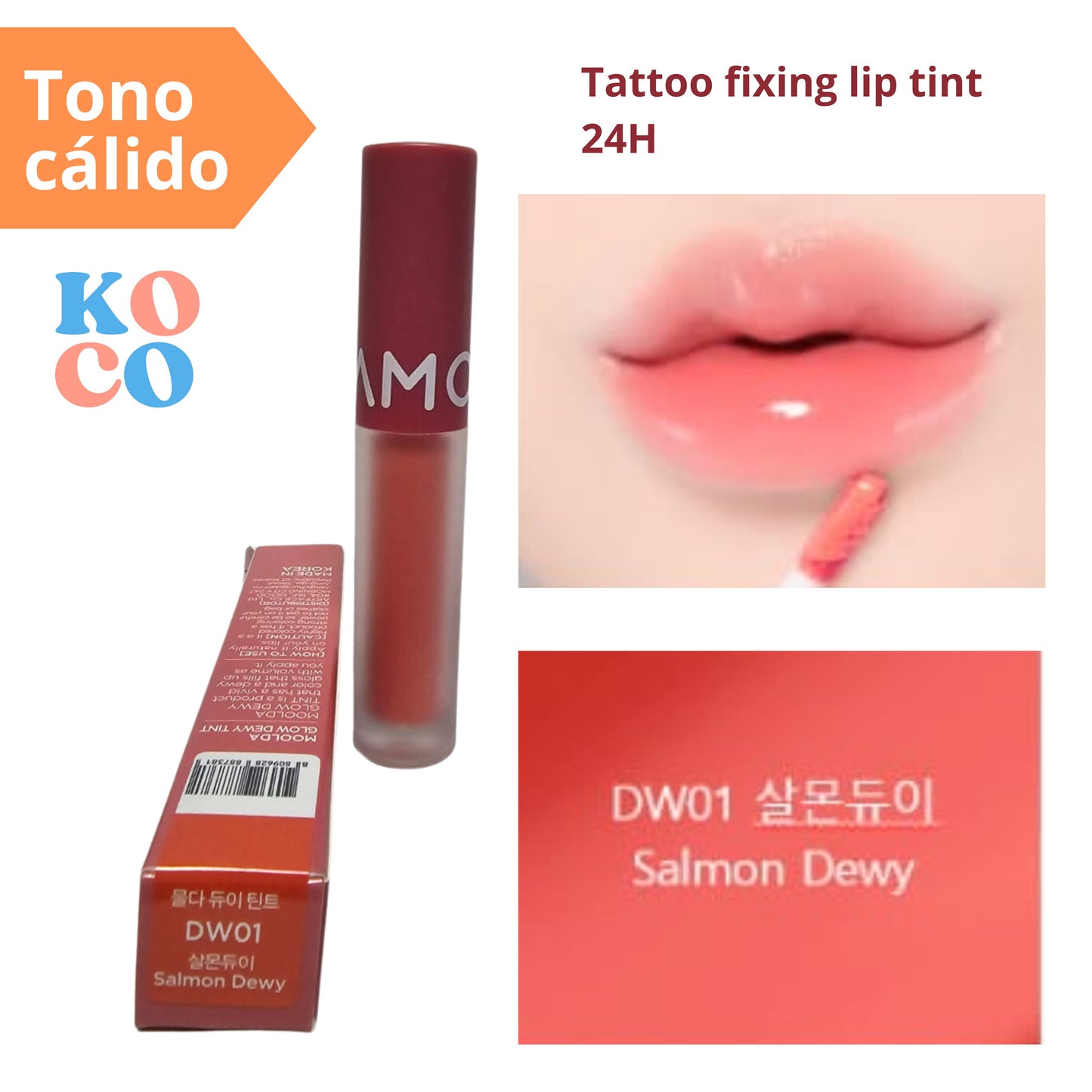 Labial brillo para labios Moolda, Tattoo fixing lip tint