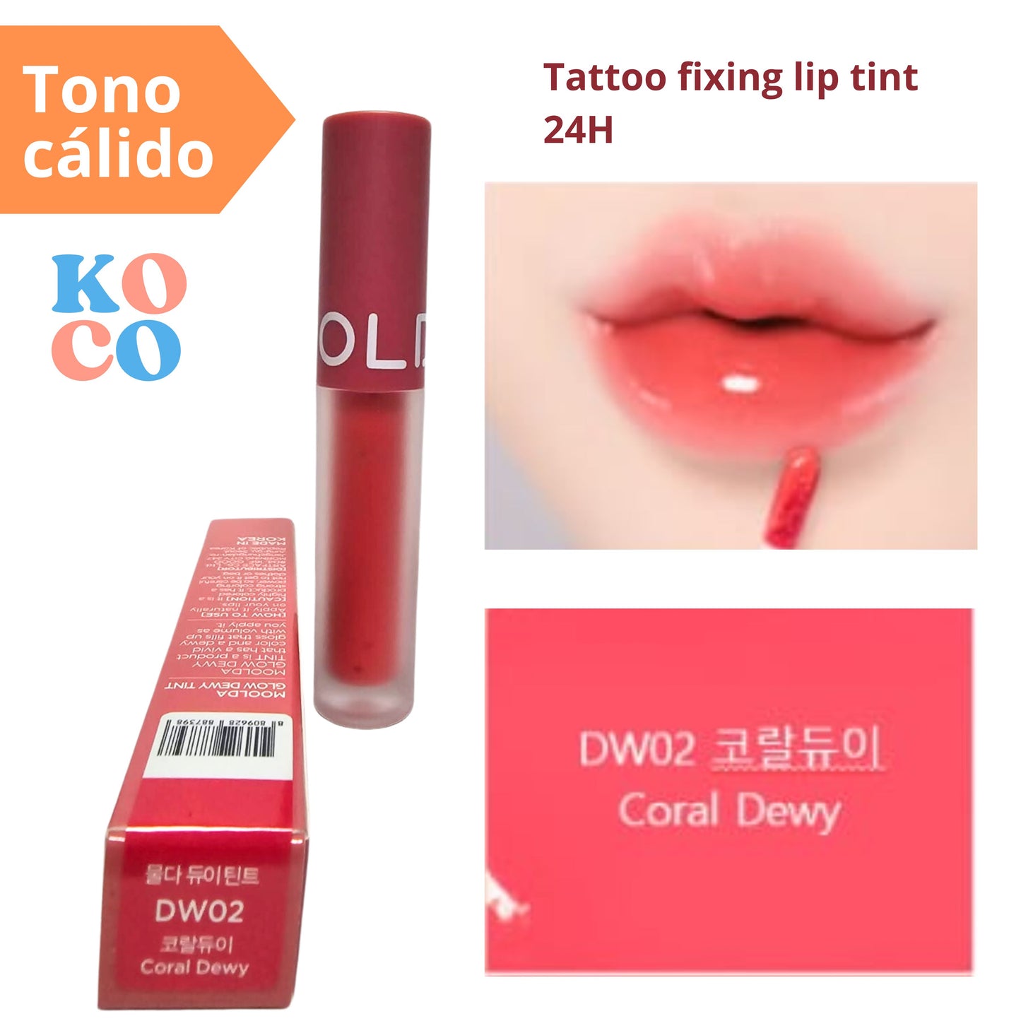 Labial brillo para labios Moolda, Tattoo fixing lip tint