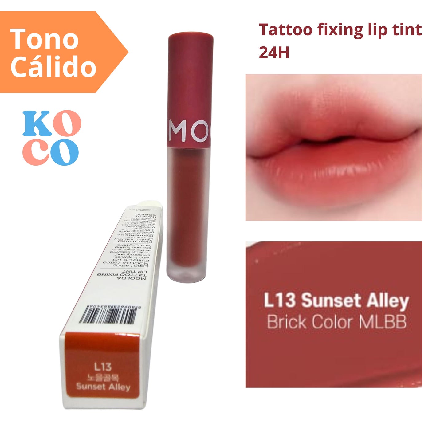 Labial brillo para labios Moolda, Tattoo fixing lip tint