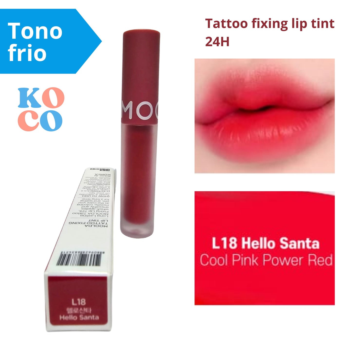 Labial brillo para labios Moolda, Tattoo fixing lip tint