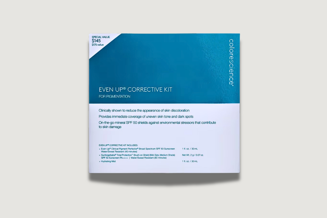 Colorescience Even Up Corrective Kit (Even Up Perfector + Sunforgettable Brush On Shield + Hydrating Mist) - 3pcs
