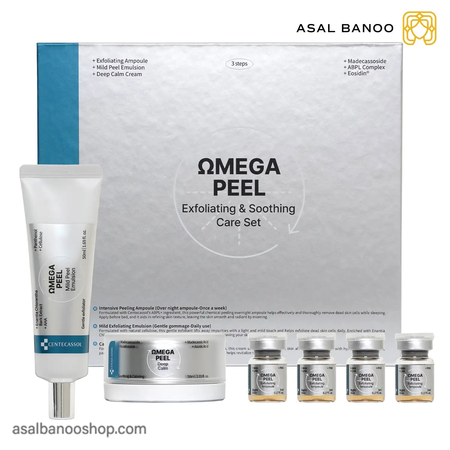 CENTACASSOL OMEGA PEEL EXFOLIATING &amp;MSOOTHING CARE SET