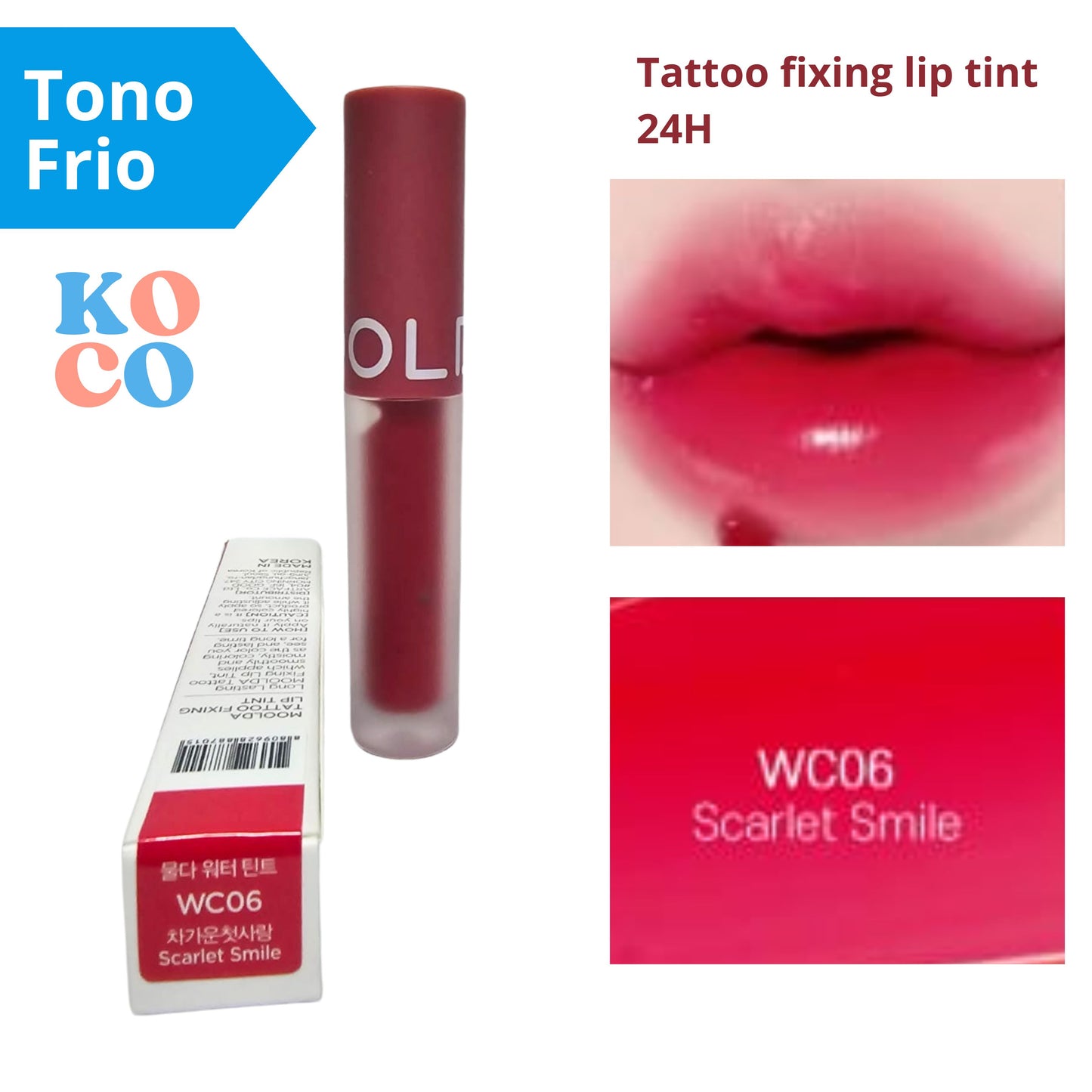 Labial brillo para labios Moolda, Tattoo fixing lip tint