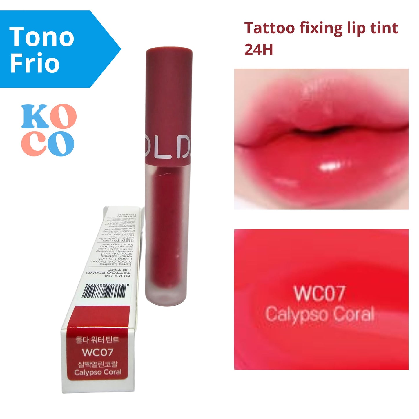 Labial brillo para labios Moolda, Tattoo fixing lip tint