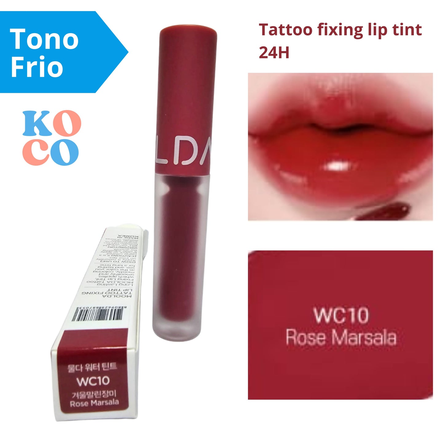 Labial brillo para labios Moolda, Tattoo fixing lip tint