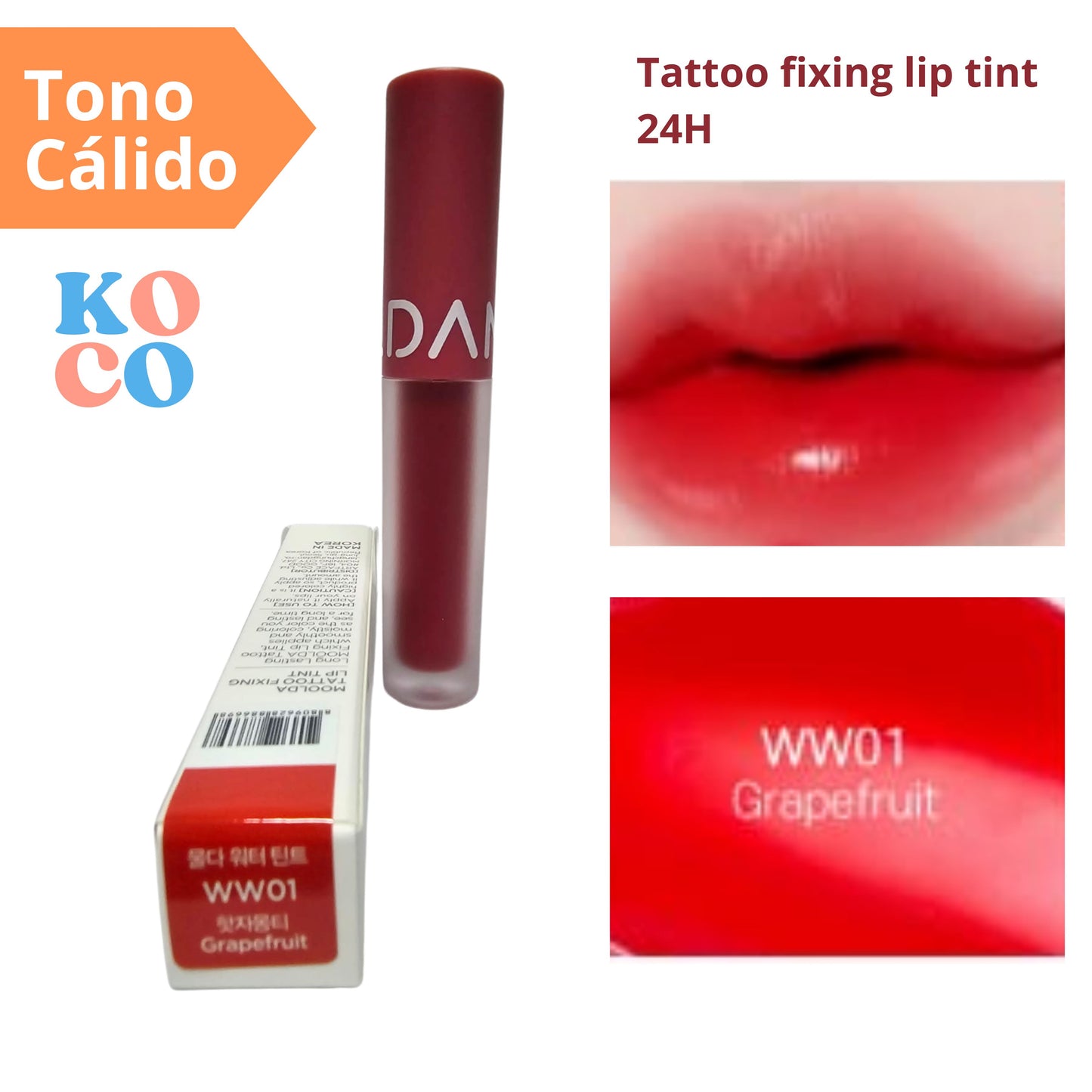 Labial brillo para labios Moolda, Tattoo fixing lip tint