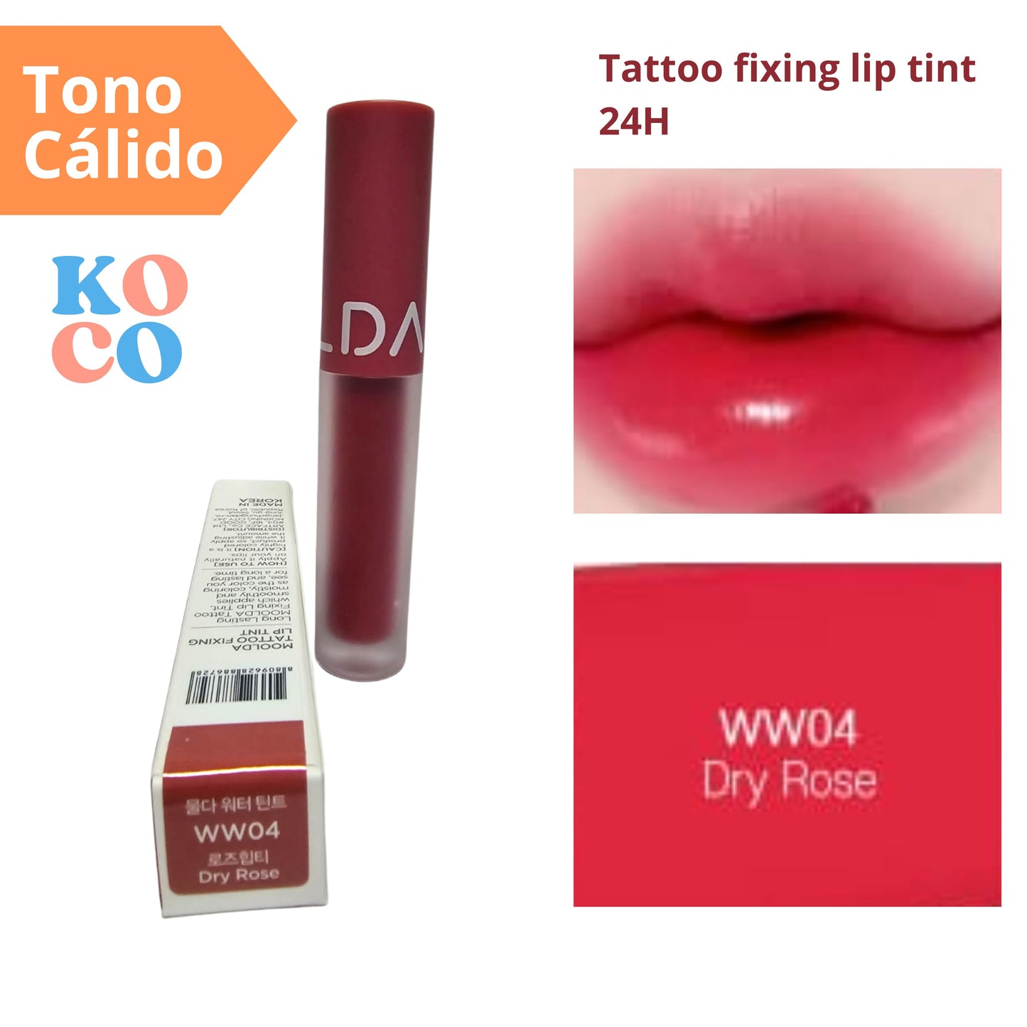 Labial brillo para labios Moolda, Tattoo fixing lip tint