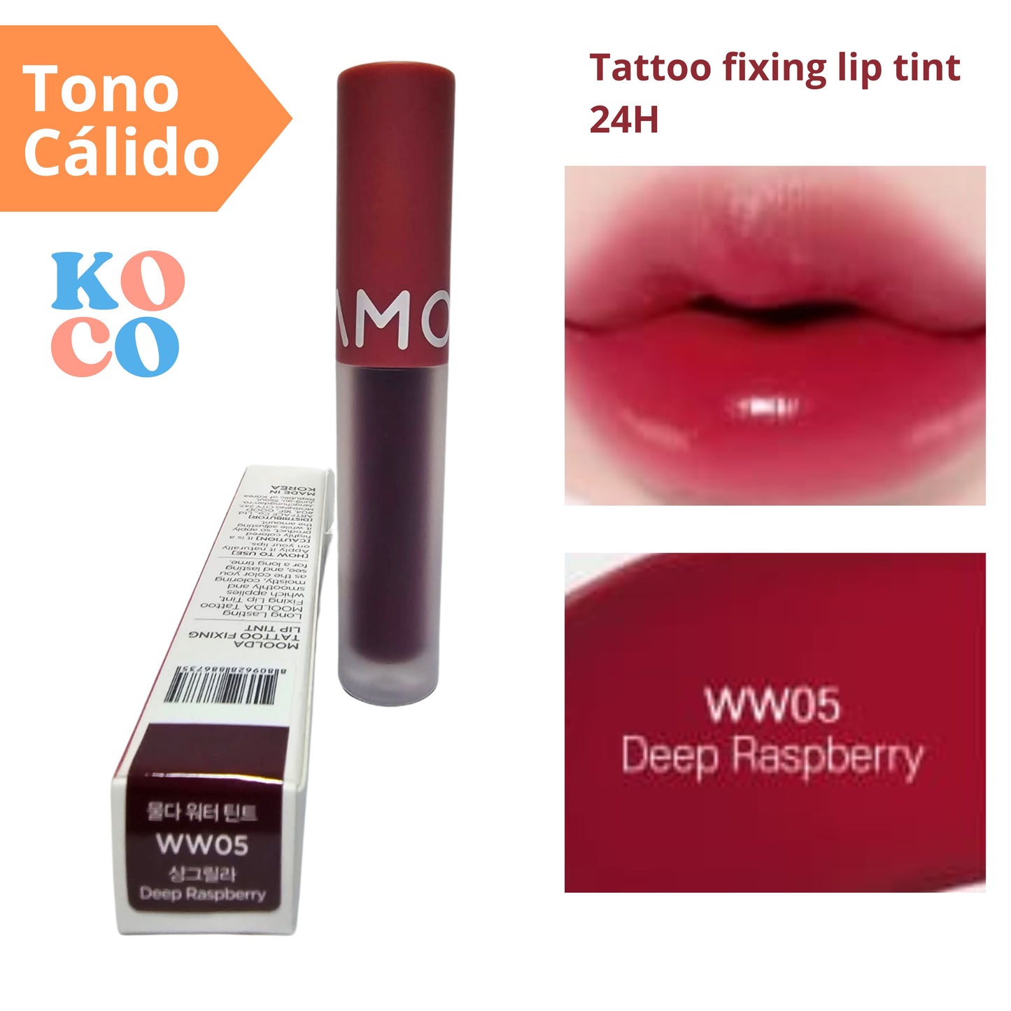 Labial brillo para labios Moolda, Tattoo fixing lip tint