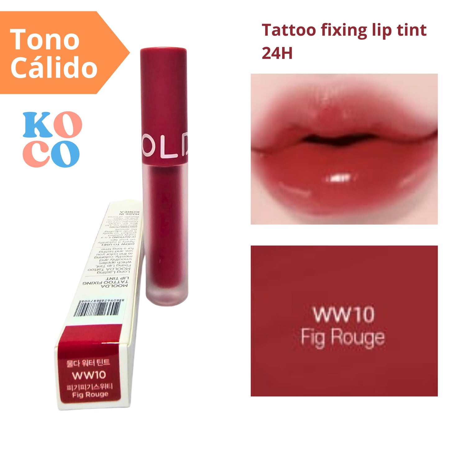 Labial brillo para labios Moolda, Tattoo fixing lip tint