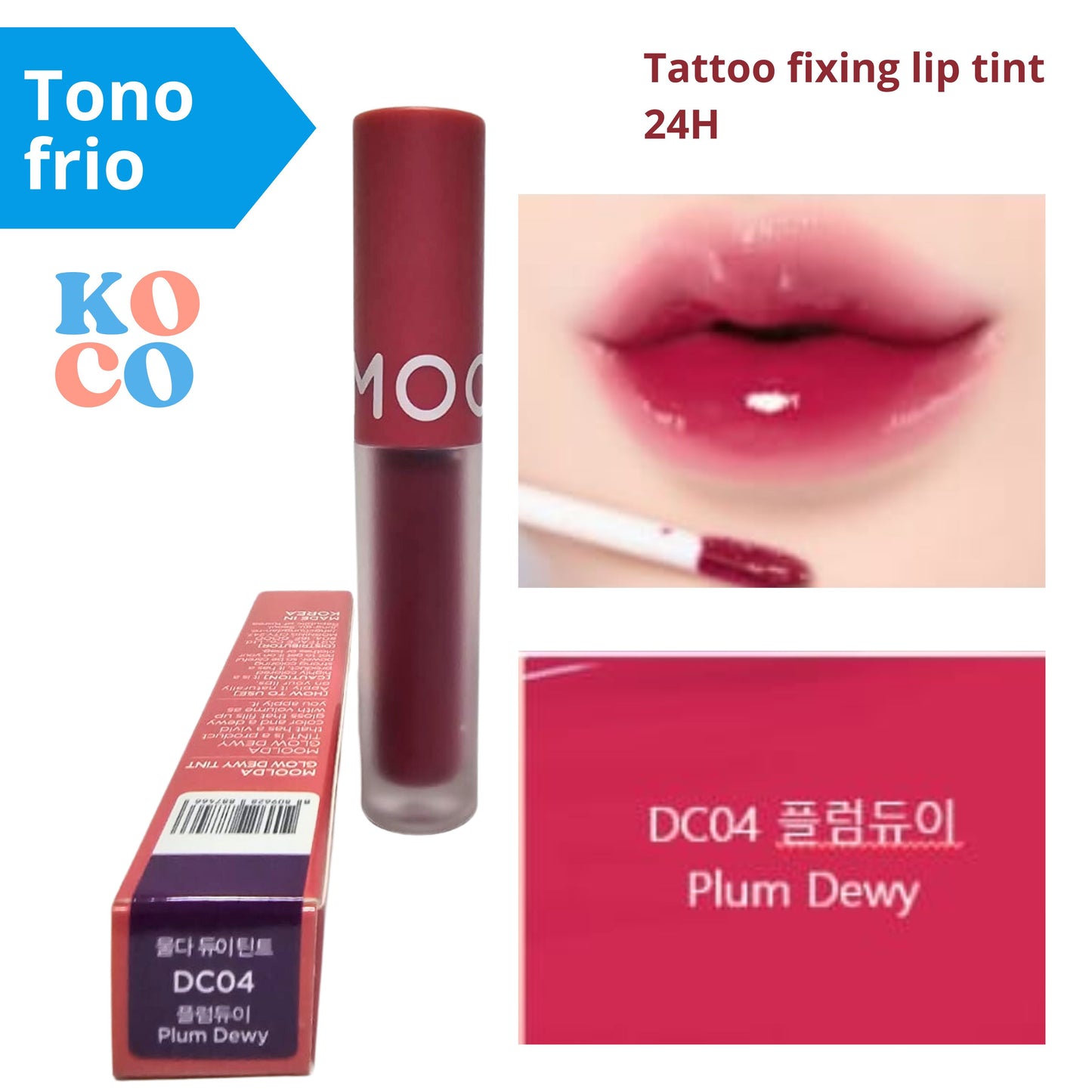 Labial brillo para labios Moolda, Tattoo fixing lip tint