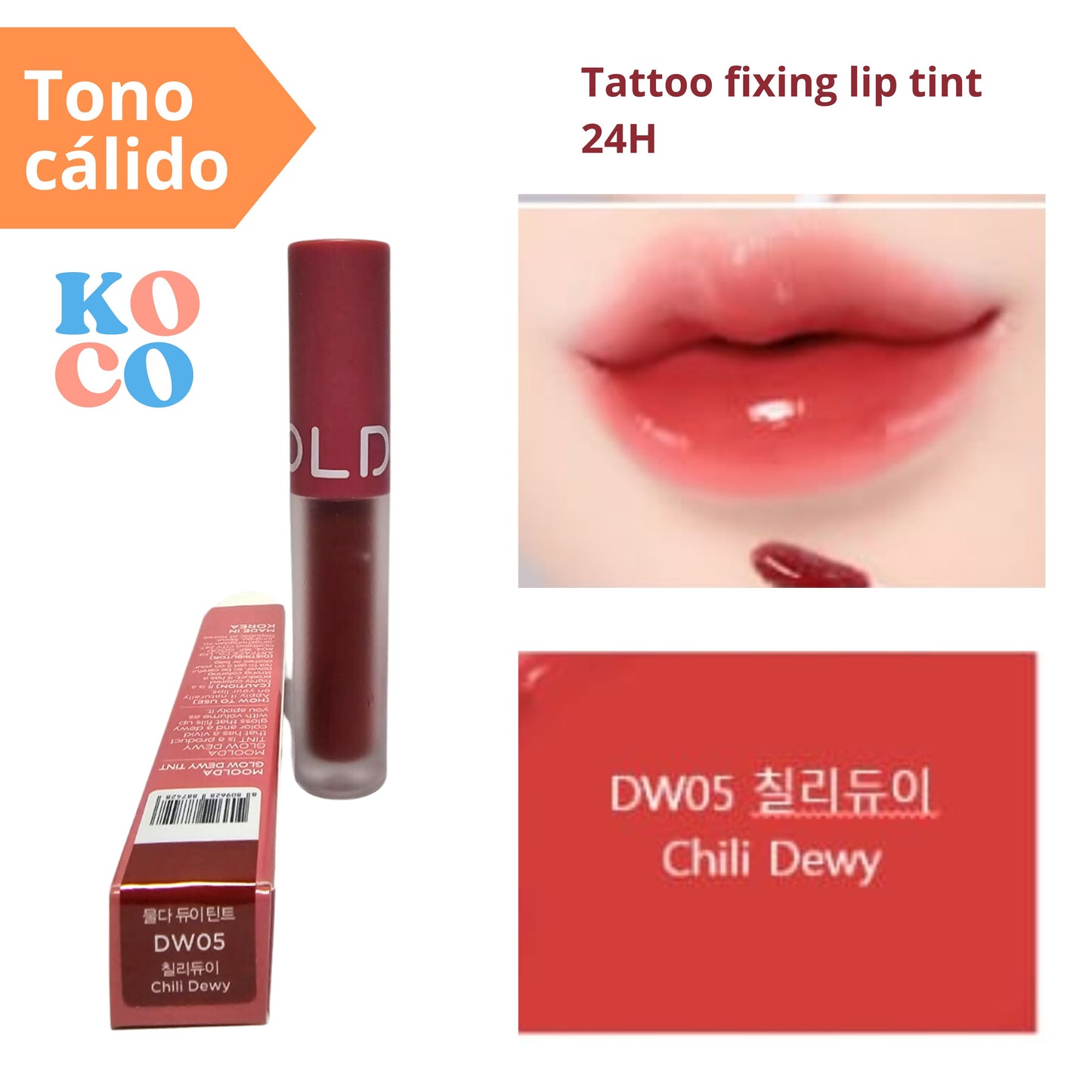 Labial brillo para labios Moolda, Tattoo fixing lip tint